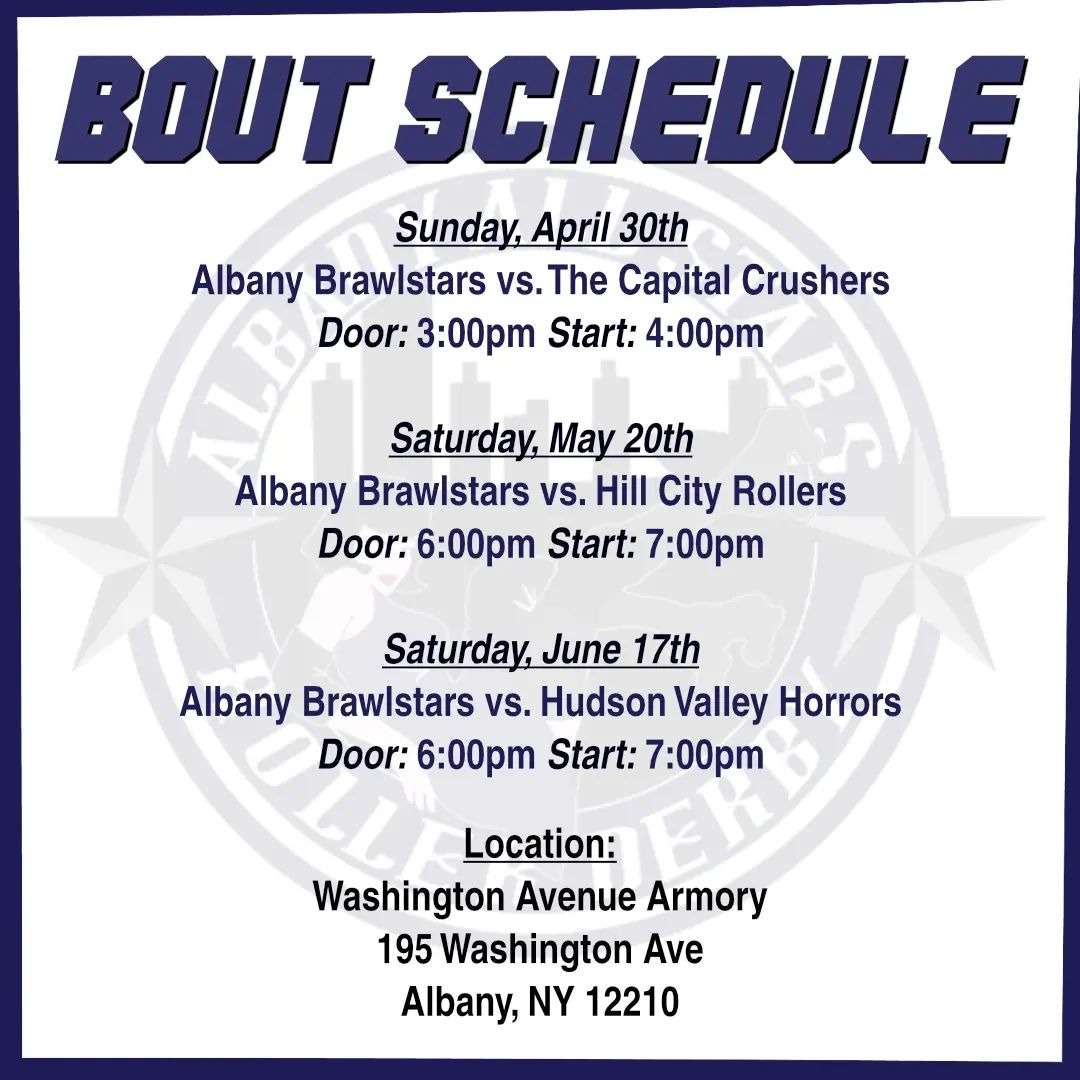 Schedule & Events Albany All Stars Roller Derby