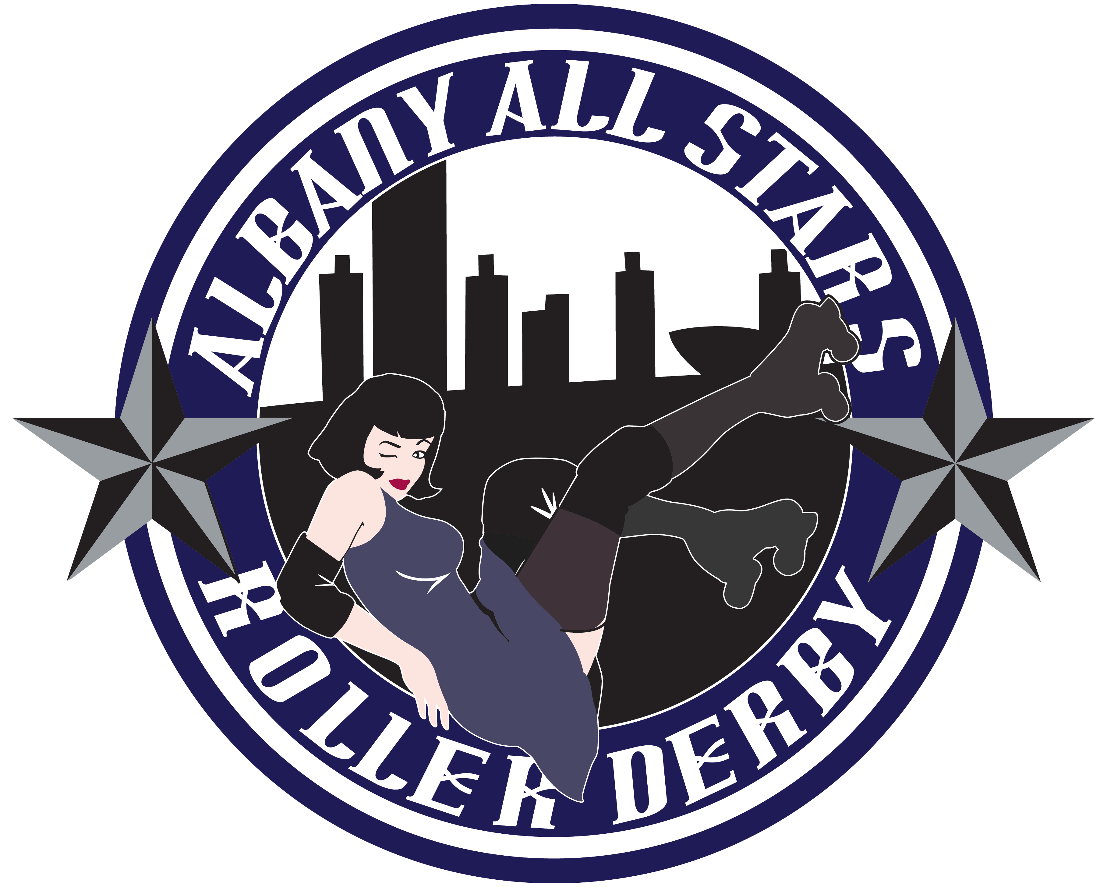 The Albany Allstars roller derby team logo